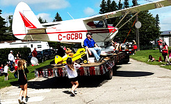 Might be the first time the Russell flying club had a couple of planes - one big and one small - on Binscarth’s Main drag.