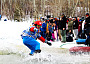 Steve, a member of the Asessippi Snow School team, participating in Slush Cup in his Mario costume at the Slush Cup on Easter Weekend.