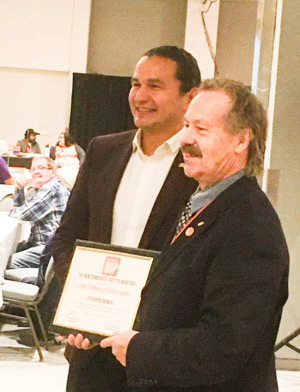 Roznowsky surprised with Stanley Knowles award at NDP convention