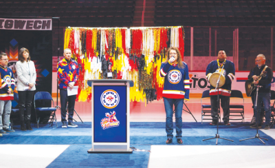 OCN’s Rhonda Head sings national anthem in Cree at WASAC