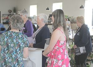 Shopping tourists visit the area