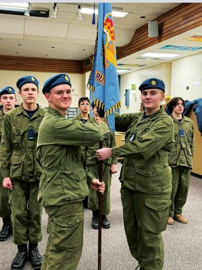 Cadet Squadron 677 Flag Passed on to Warrant Officer